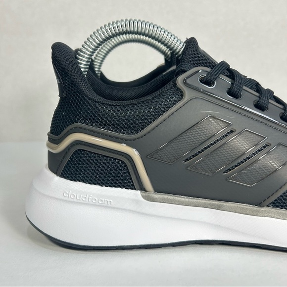 Adidas EQ19 Cloud Foam Comfort Black/ White Athletic Running Shoes; Women’s Sz 6 - Picture 5 of 16